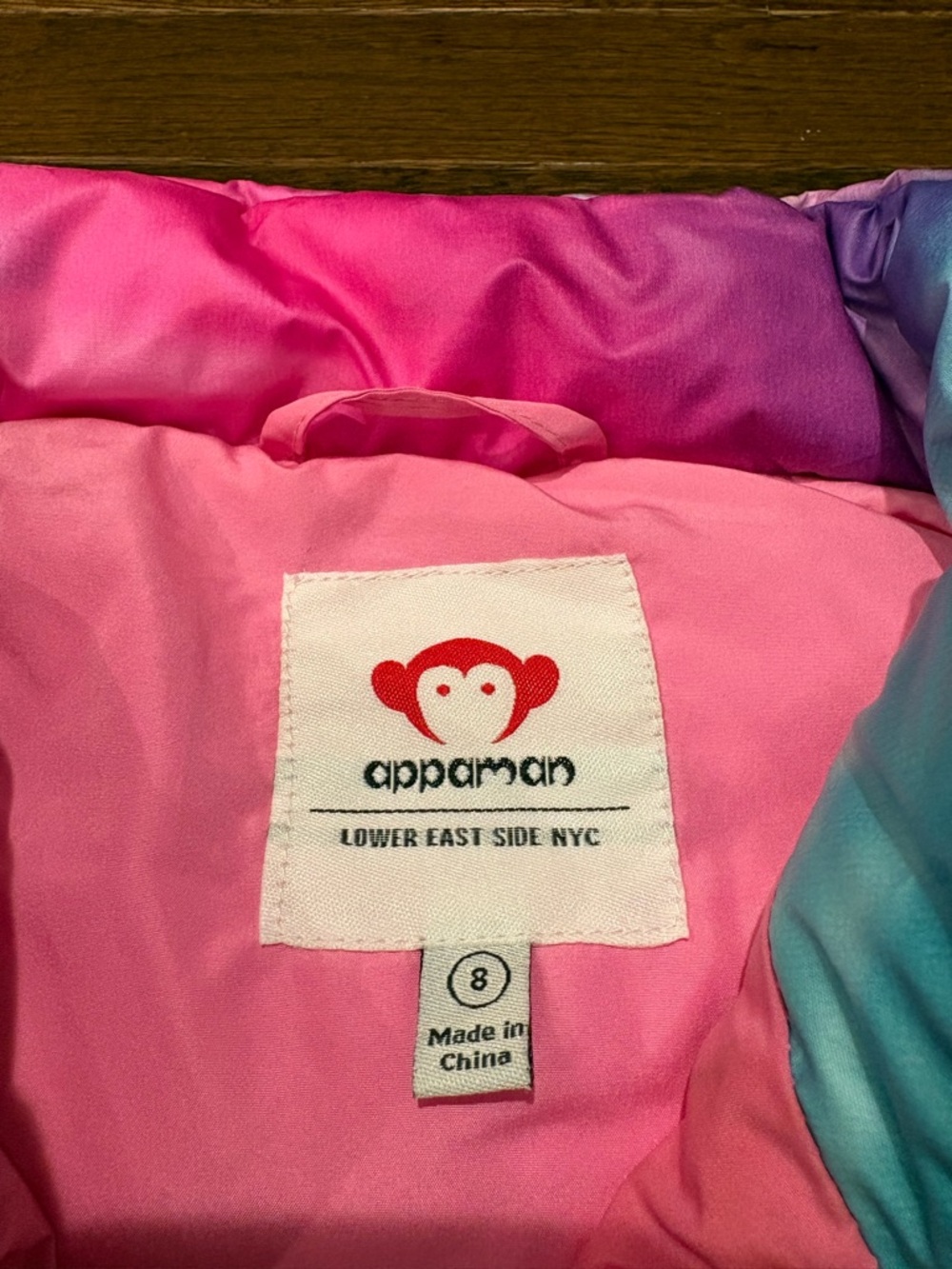 Appaman Girls Tie Dye Puffer Vest Size 8 Pink Blue Purple Zip Front Jacket - Picture 2 of 10